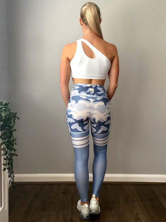 Sky Blue Thigh High Camo Leggings