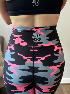 Black and pink camo back full body