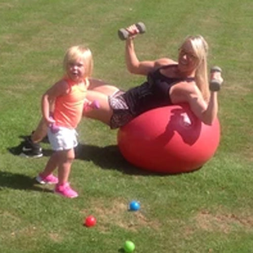 Exercise in the garden with my toddler