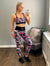 Hearts and skulls funky gym leggings front