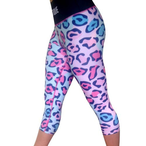 Baby pink and blue fitnesswear capris