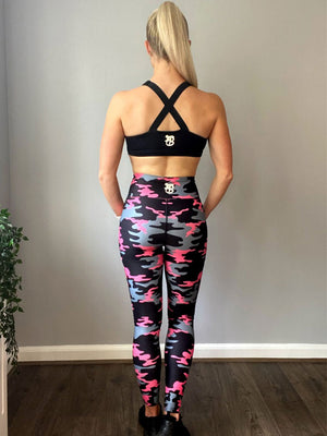 Black and pink camo back full body