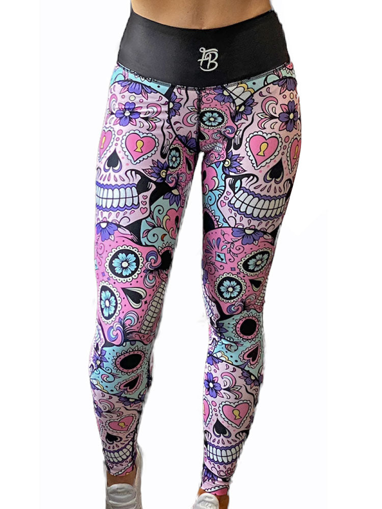 Candy Skull Gym Leggings V2 - Fit Boutique