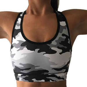 Grey camouflage bra top